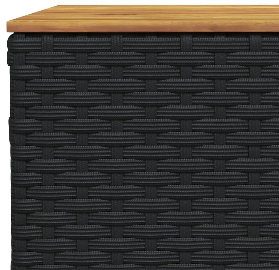 8 pcs conjunto sofás de jardim com almofadões vime PE preto