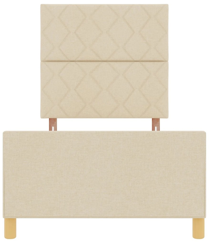 Cama vidaXL Creme 90x190 cm Tecido