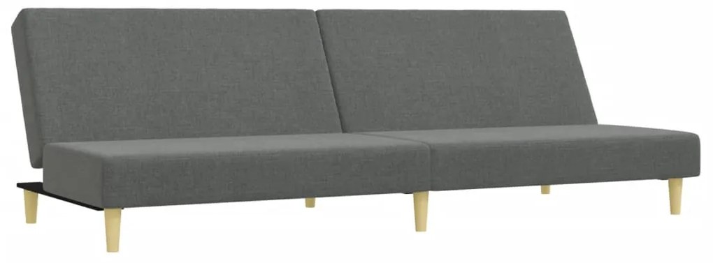 2 pcs conjunto de sofás tecido cinzento-escuro
