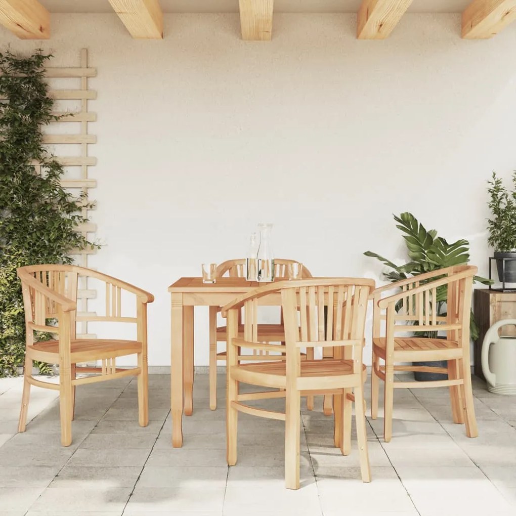 vidaXL 5 pcs conjunto de jantar p/ jardim madeira de teca maciça