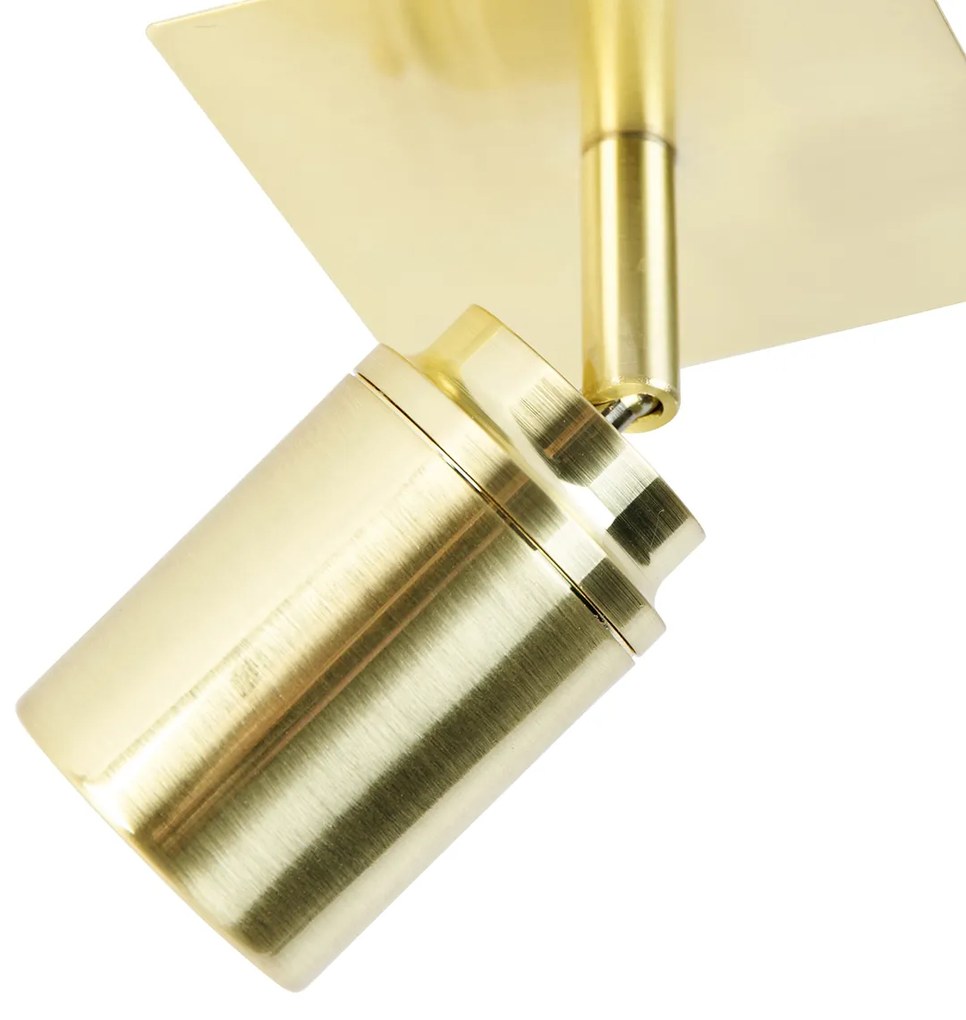 Foco moderno para casa de banho em latão quadrado IP44 - Ducha