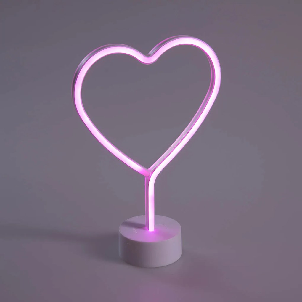 Candeeiro de Mesa Neon Branco com LED Incluído - Amore Design