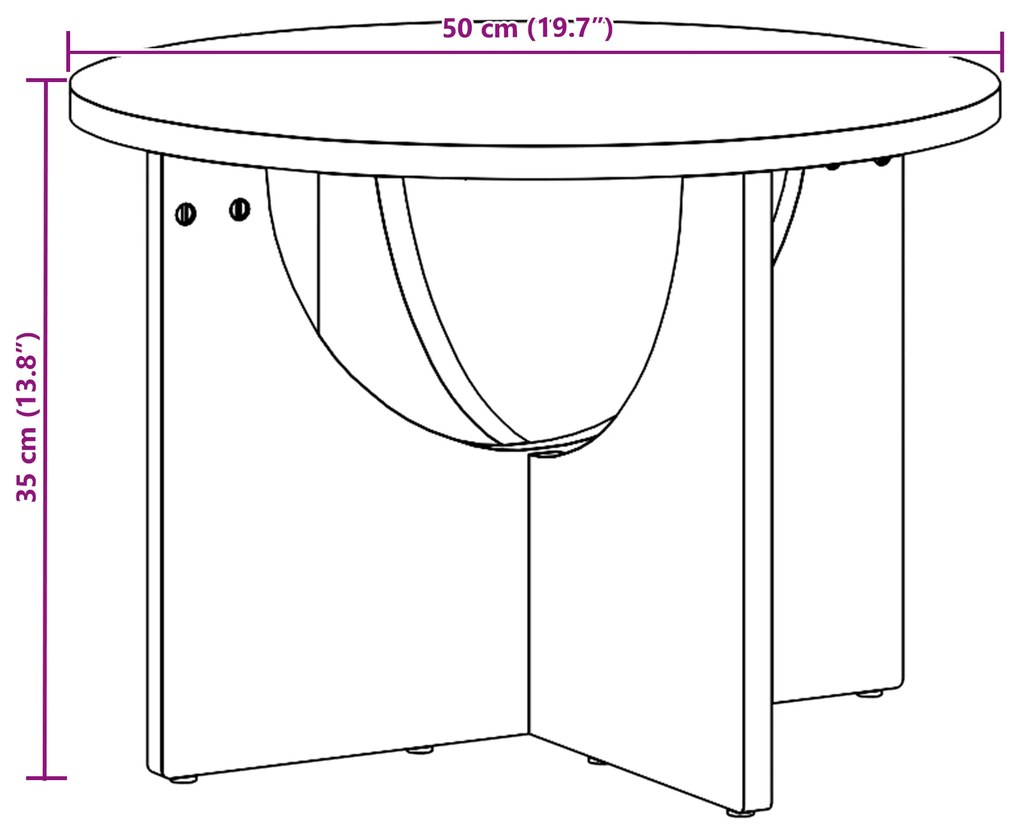 Mesa de centro Branco 50 x 50 x 35 cm