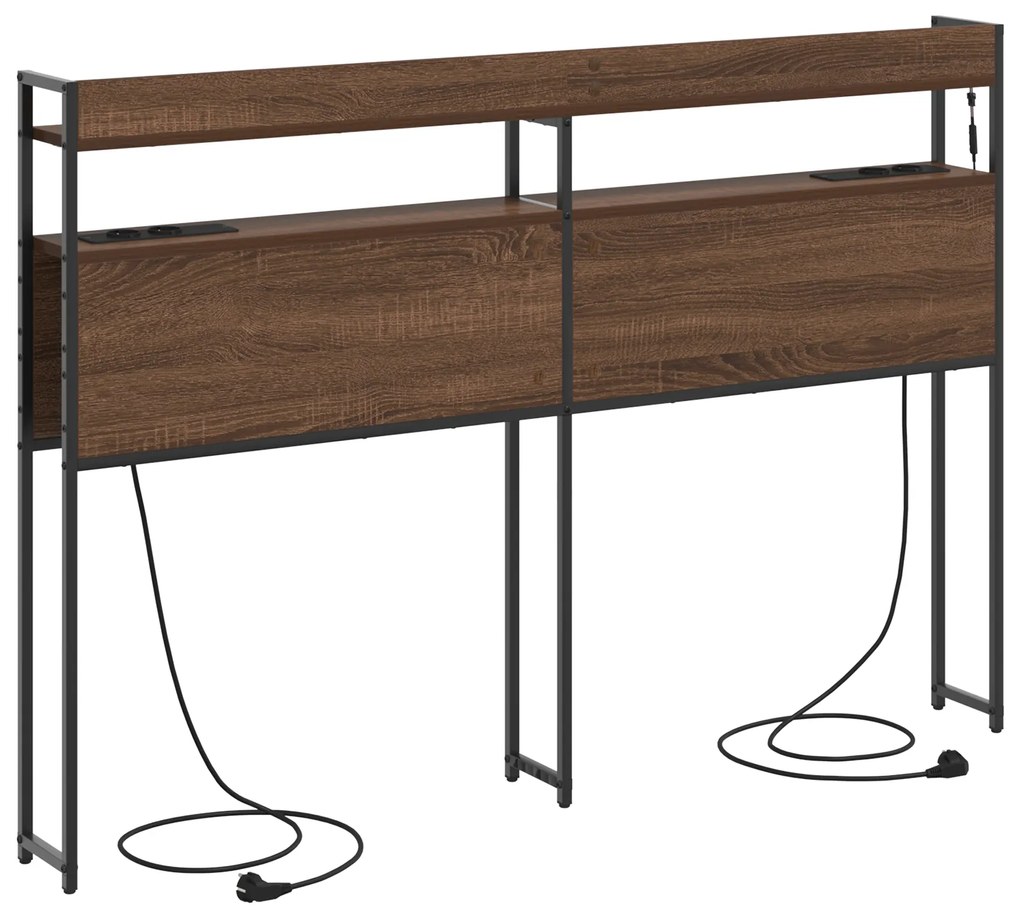 Cabeceira de armazenamento Carvalho castanho 135 cm