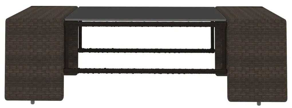 8 pcs conjunto lounge para jardim vime PE castanho