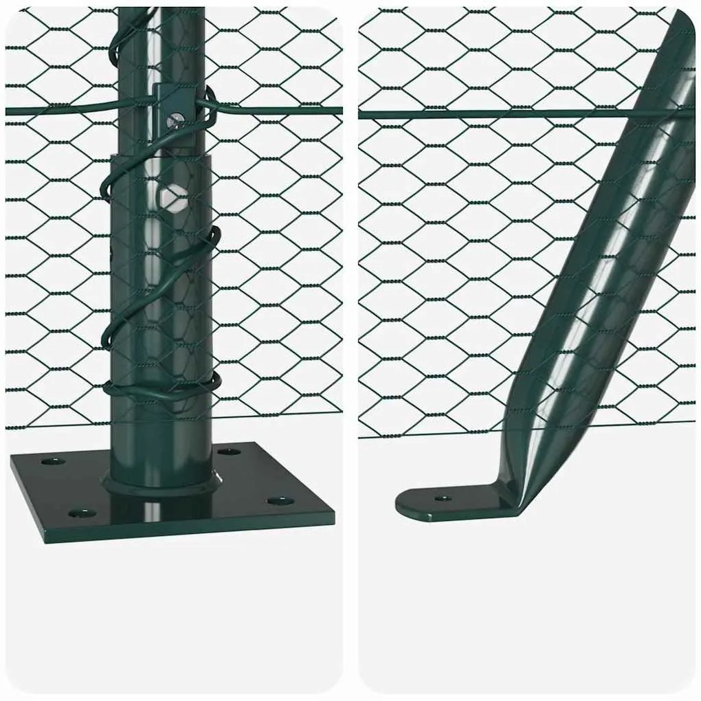 Cerca Hexagonal vidaXL Verde 0.8x10 m Aço