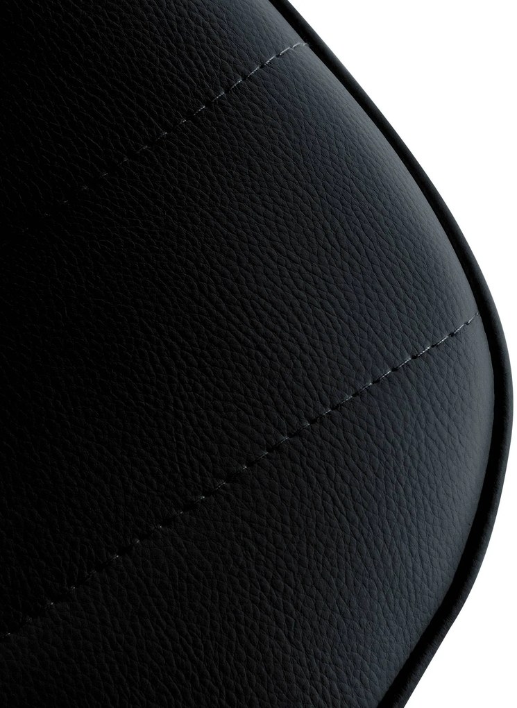 Banco de bar Lex em couro sintético e com estrutura cromada 45 x 89-110 x 46 cm Preto