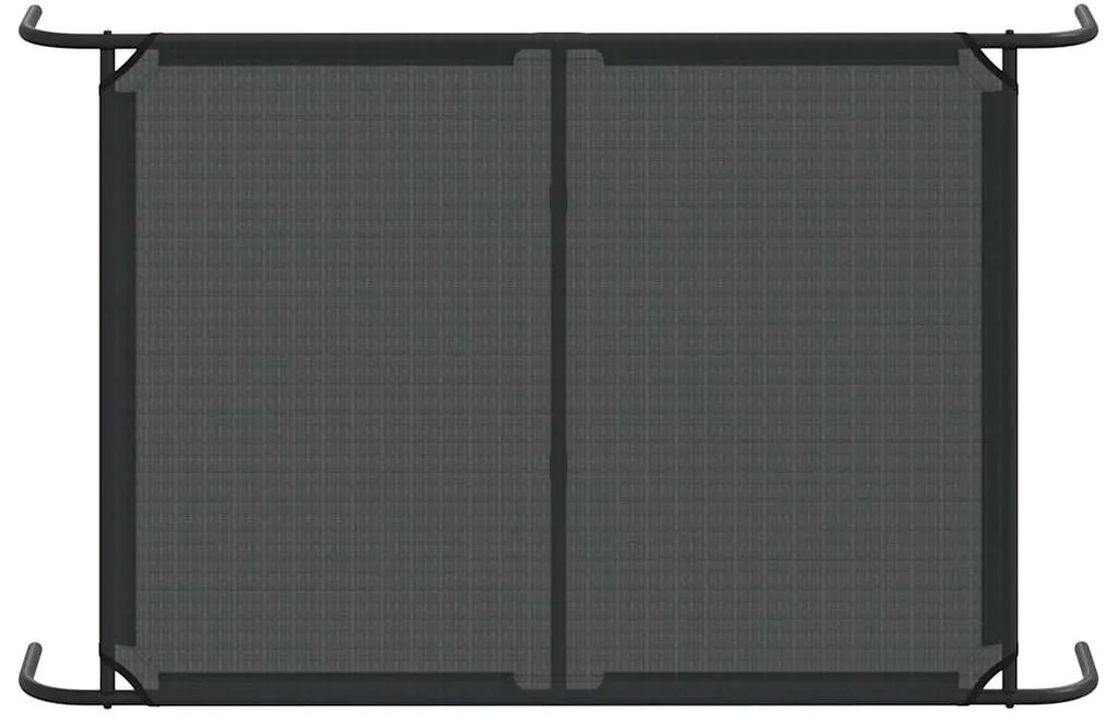 Cama para cães elevada 130x80x20 cm Textilene e aço preto
