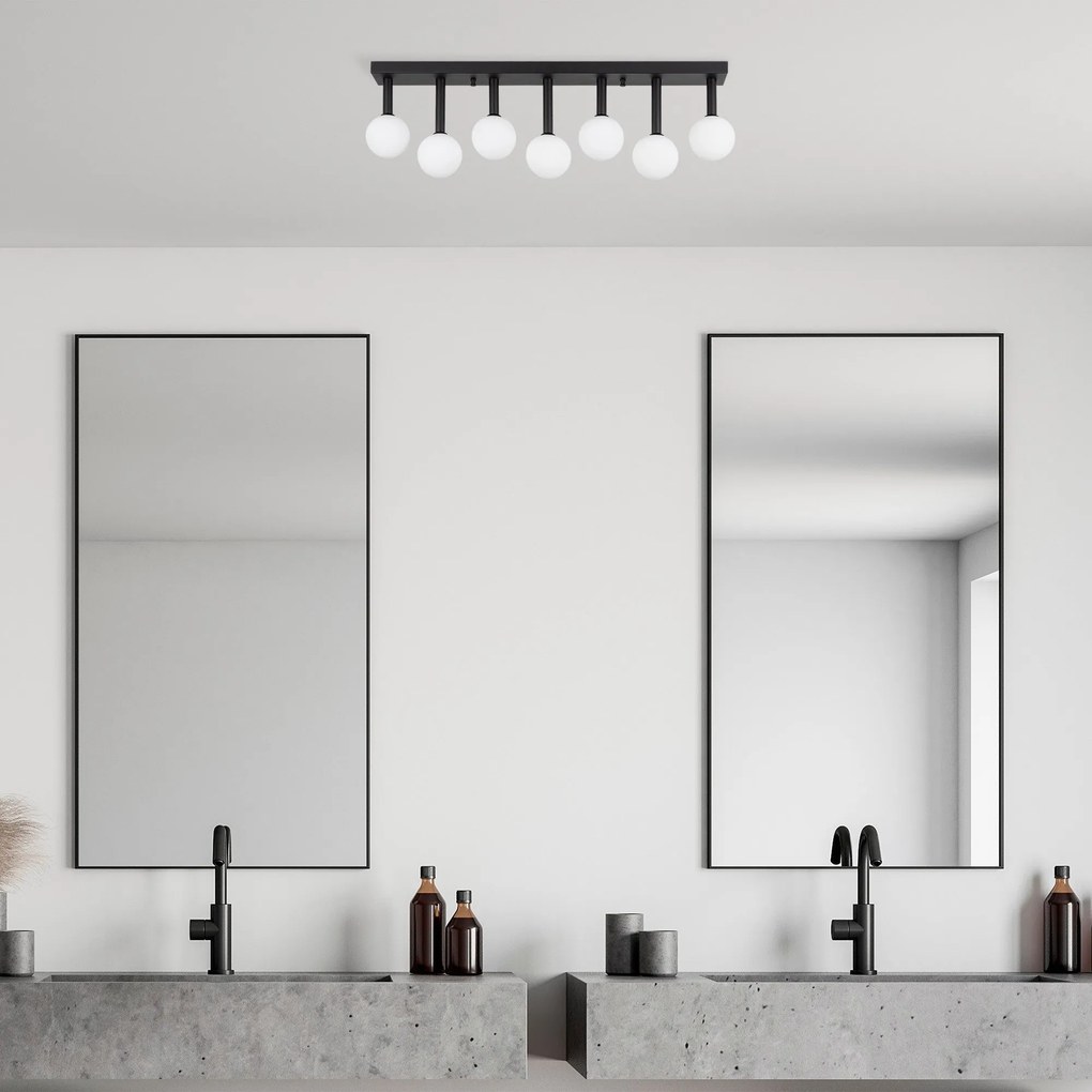 Candeeiro de Teto Even – Preto e Creme – 82 x 10 x 26 cm