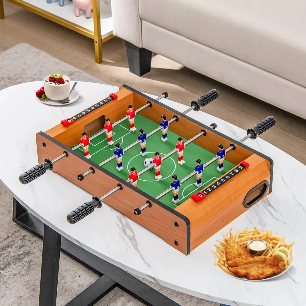 HOMCOM Mesa Multi Jogos para Crianças acima de 7 Anos Mesa de Jogos 6 em 1  com Rodas Bilhar Matraquilho Ping Pong Lançamento de Anéis Hóquei no Gelo e  Air Hóquei 120x88x79cm