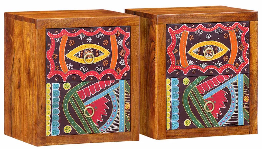 vidaXL Mesas de Cabeceira 2 pcs 35x30x40 cm em Madeira de Acácia