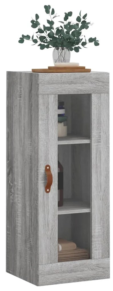 Armário de parede 34,5x34x90 cm cinzento sonoma