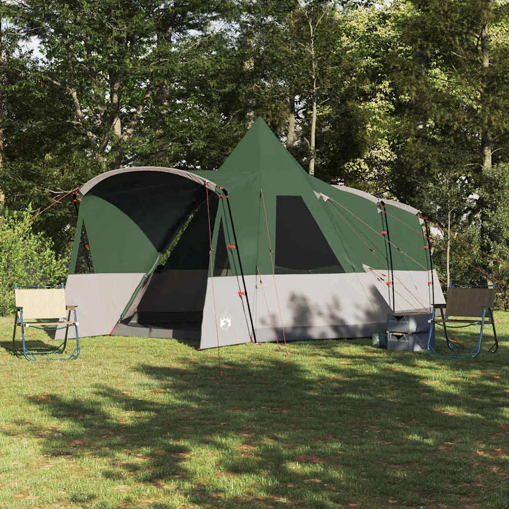vidaXL Tenda Teepee com telhado Verde 720 x 465 x 295 cm