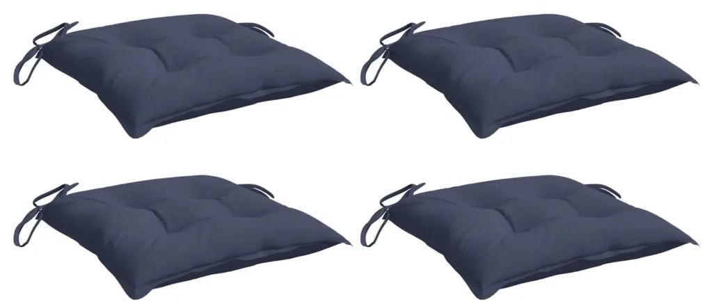 Almofadões cadeira 4 pcs 40x40x7 cm tecido oxford azul-marinho