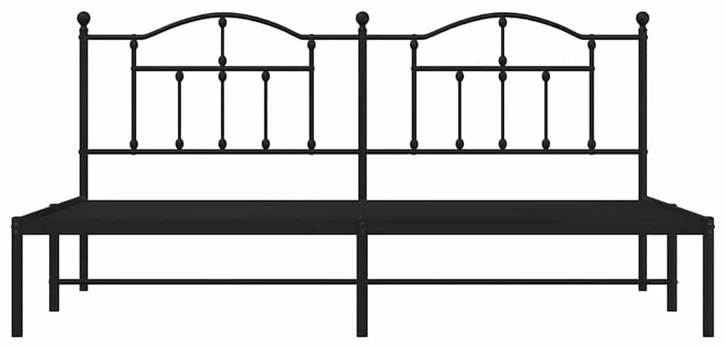 Estrutura de cama com cabeceira 193x203 cm metal preto