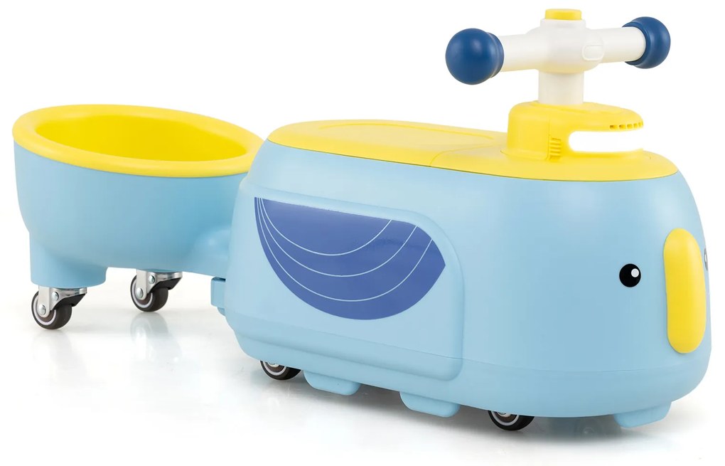 Carrinho de passeio para crianças pequenas, com buzina e compartimento para armazenamento sob o assento - Verde