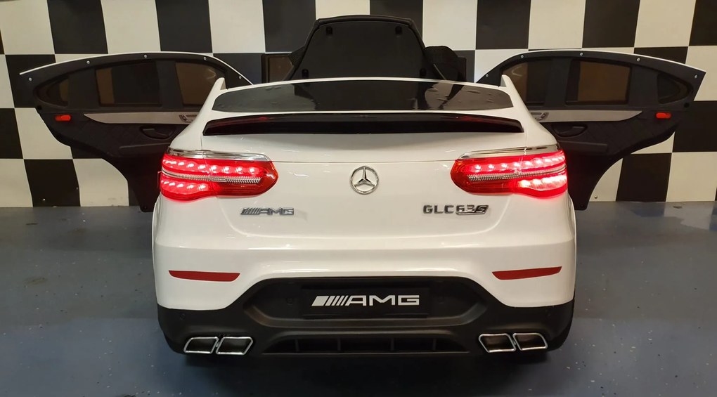 Carro eléctrico Infantil crianças 2 a 6 anos 12V 4x4 Mercedes AMG GLC 12 V Pneus Borracha branco