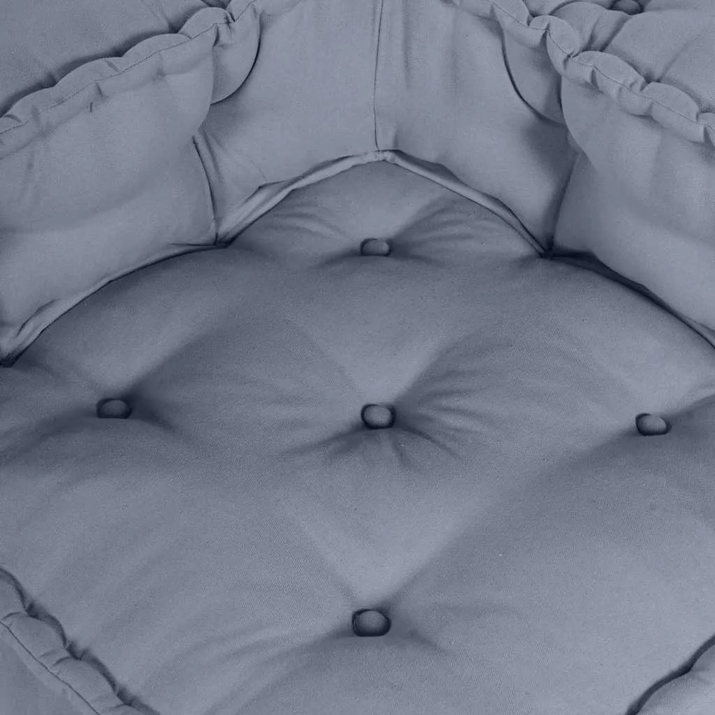 Sofá Pouffe Modular Conversível para 4 Pessoas em Tecido Cinza