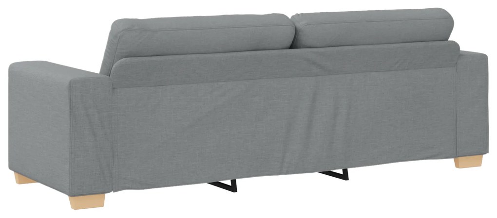 Conjunto de Sofá de 3 Peças com Almofadas Cinza Claro de Tecido