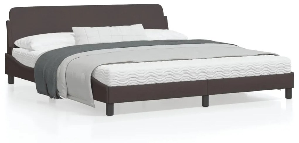 vidaXL Estrutura de cama sem colchão 180x200 cm tecido castanho-escuro