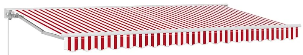 Toldo Retrátil Manual Vermelho e Branco 400x200 cm