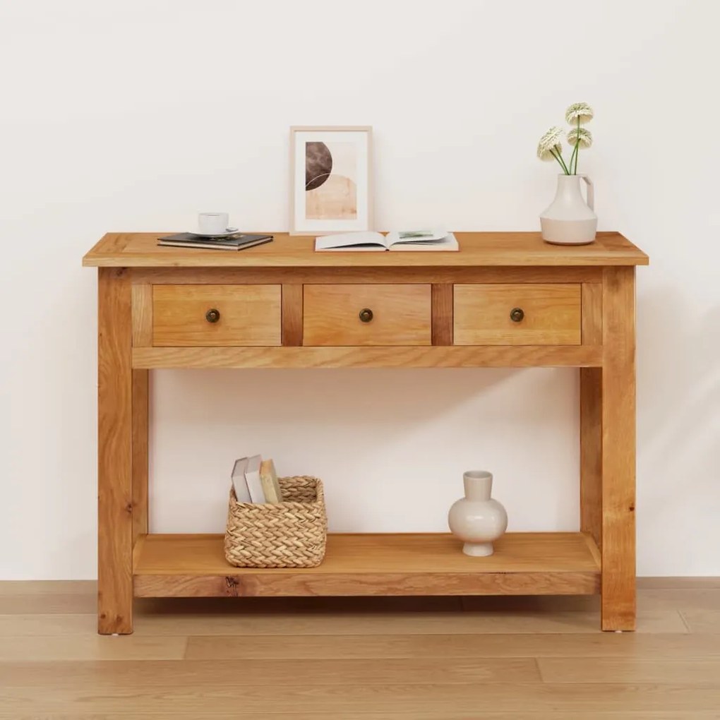 vidaXL Mesa consola 110x35x75 cm madeira de carvalho maciça