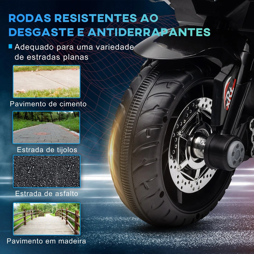 HOMCOM Motocicleta Elétrica Infantil com 3 Rodas Triciclo para Criança