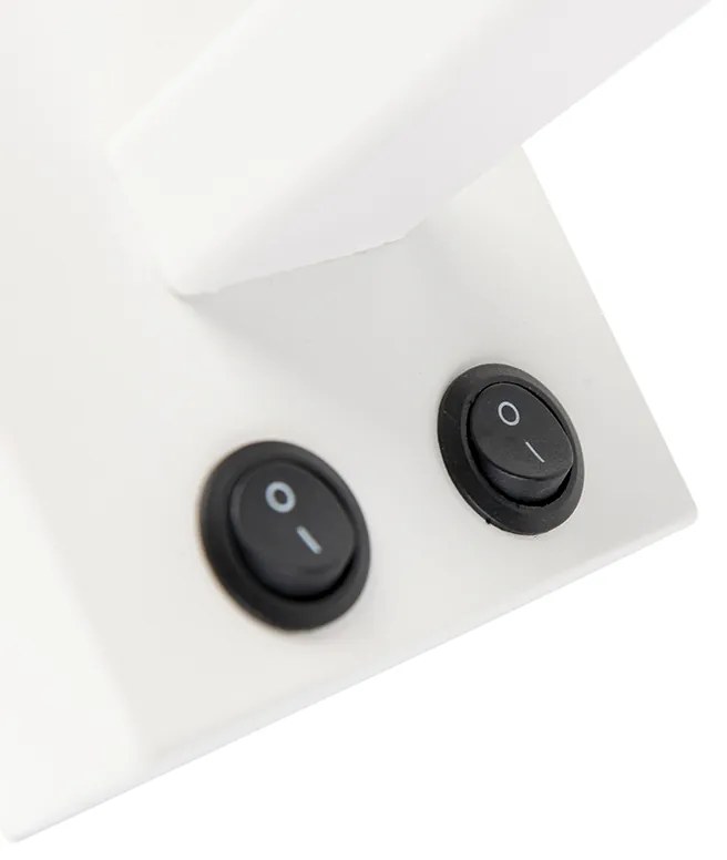 Candeeiro de parede moderno branco com cúpula preta - Brescia