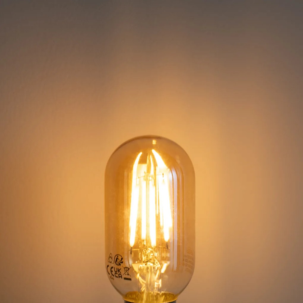 Conjunto de 5 Lâmpadas LED E27 Reguláveis Douradas T45 4W 300 lm 2200K
