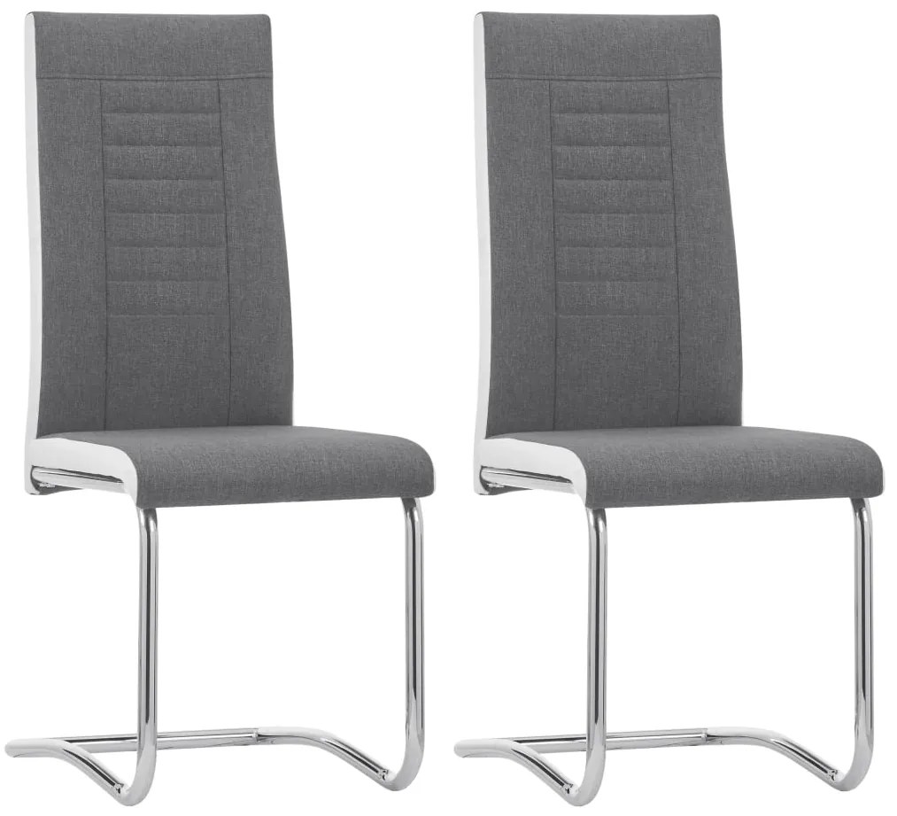 vidaXL Cadeiras de jantar cantilever 2 pcs tecido cinzento-escuro