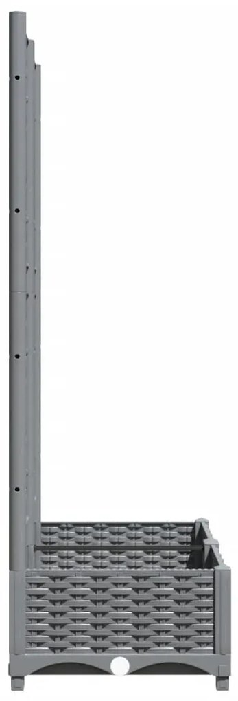 Vaso/floreira jardim c/ treliça 80x40x121,5 cm PP cinza-claro