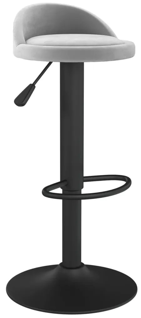 Bancos de bar 2 pcs veludo cinzento-claro