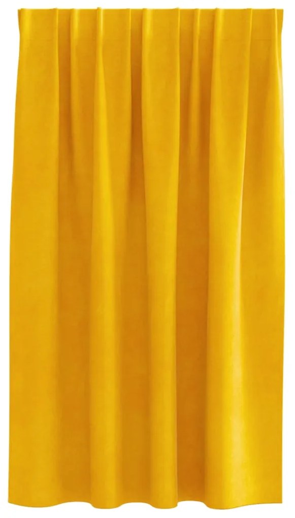 Cortinas Blackout vidaXL com fita superior 2 pcs Veludo Mostarda