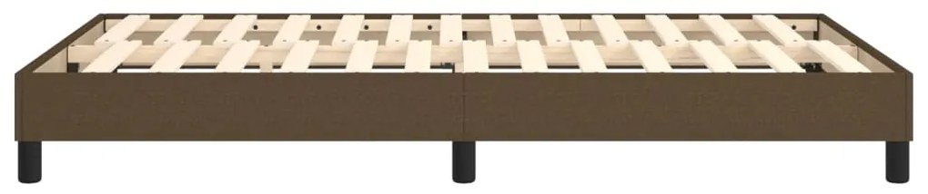 Estrutura de cama sem colchão 120x200 cm tecido castanho-escuro