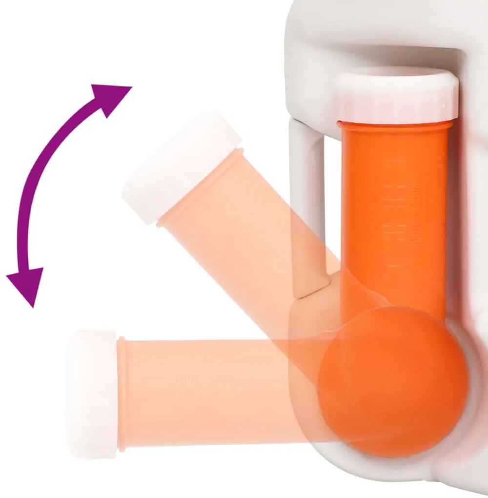 Sanita integrada p/ campismo 24+17 L PEAD e esmalte branco