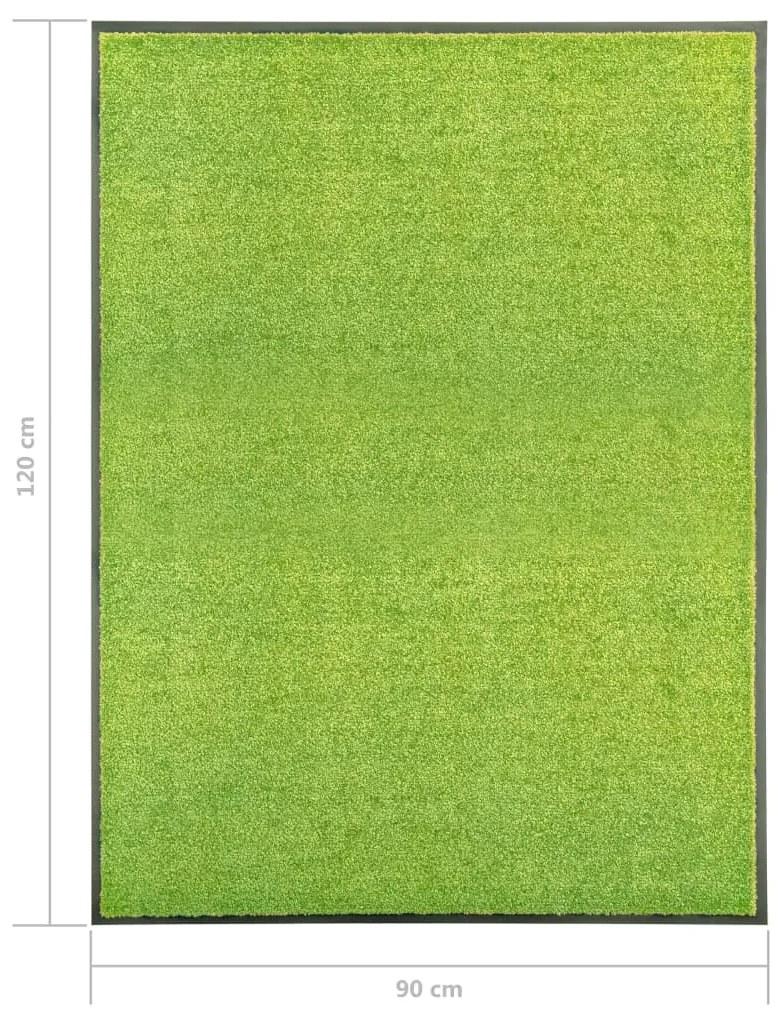 Tapete de porta lavável 90x120 cm verde