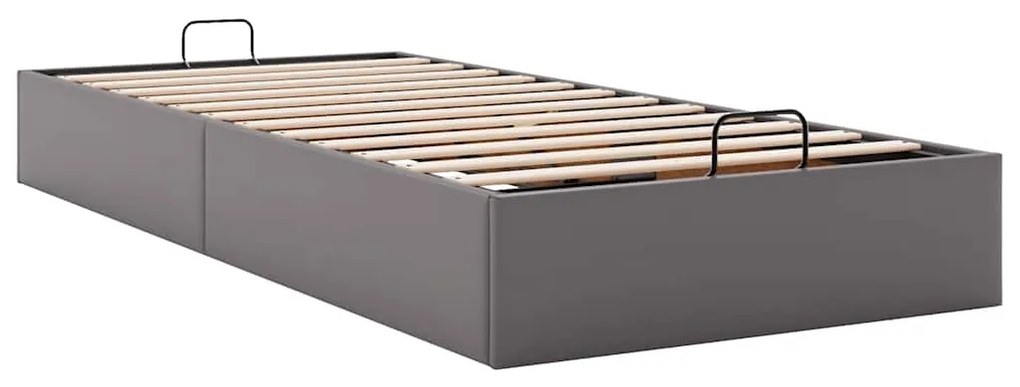 Estrutura de cama otomana sem colchão 100x200 cm cinzento