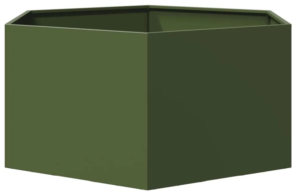 Vaso/floreira de jardim hexagonal 104x90x45 cm aço verde