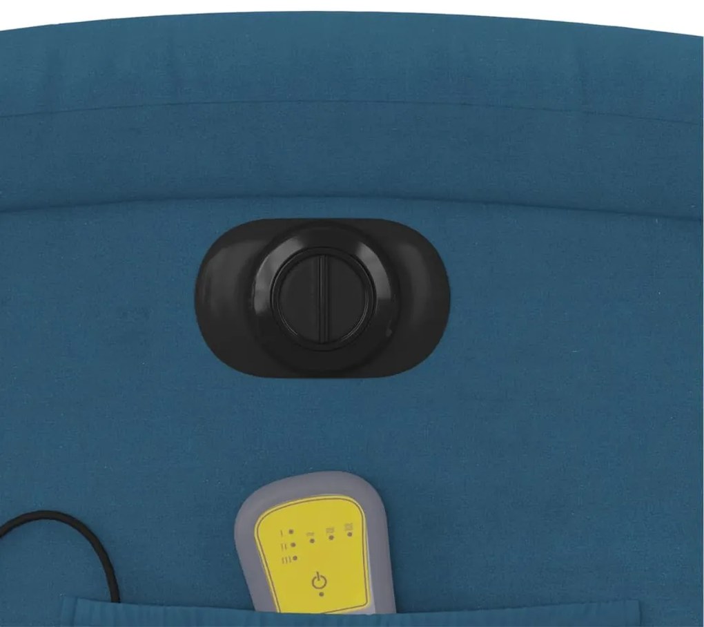 Poltrona de massagens reclinável elétrica veludo azul