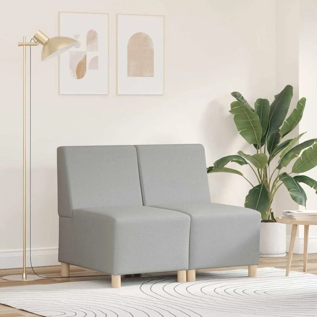 vidaXL Cadeira de Sofá Cinza Claro 55 cm em Tecido 2 pcs Cinza Nuvem