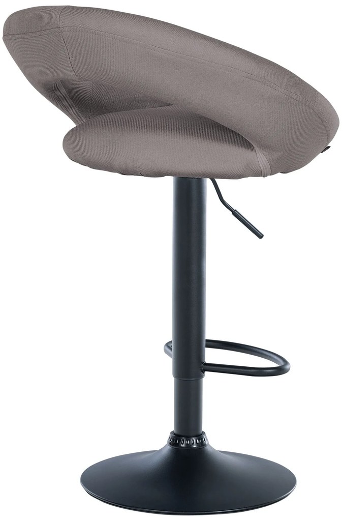 Conjunto de 2 bancos de bar Olinda em tecido e com estrutura preta 52 x 77-97 x 47 cm Cinzento