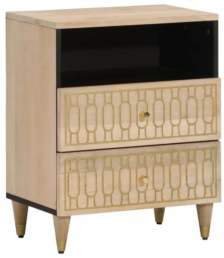 vidaXL Mesa de cabeceira 50x33x60 cm madeira de mangueira maciça