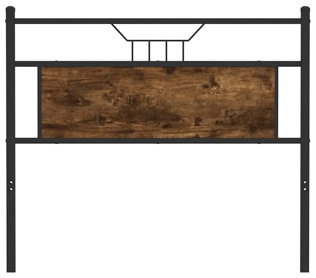 Cabeceira de cama 100 cm derivados madeira/aço carvalho fumado