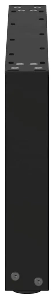 Pés para mesa de centro em formato de U, 2 peças, preto, 60x(30-31) cm