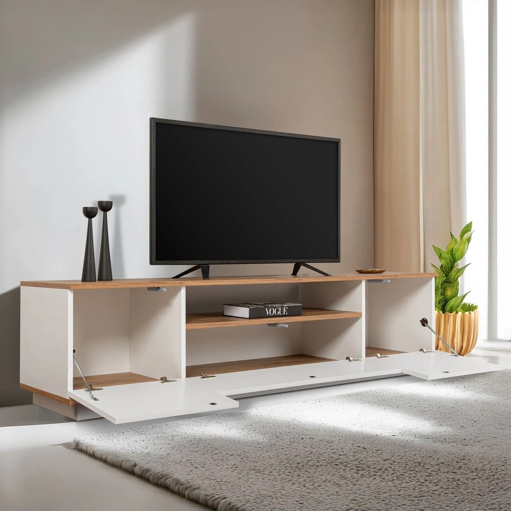 Suporte para TV Veramıont – Branco Atlantic Pine – 180x44,6x44,5 cm