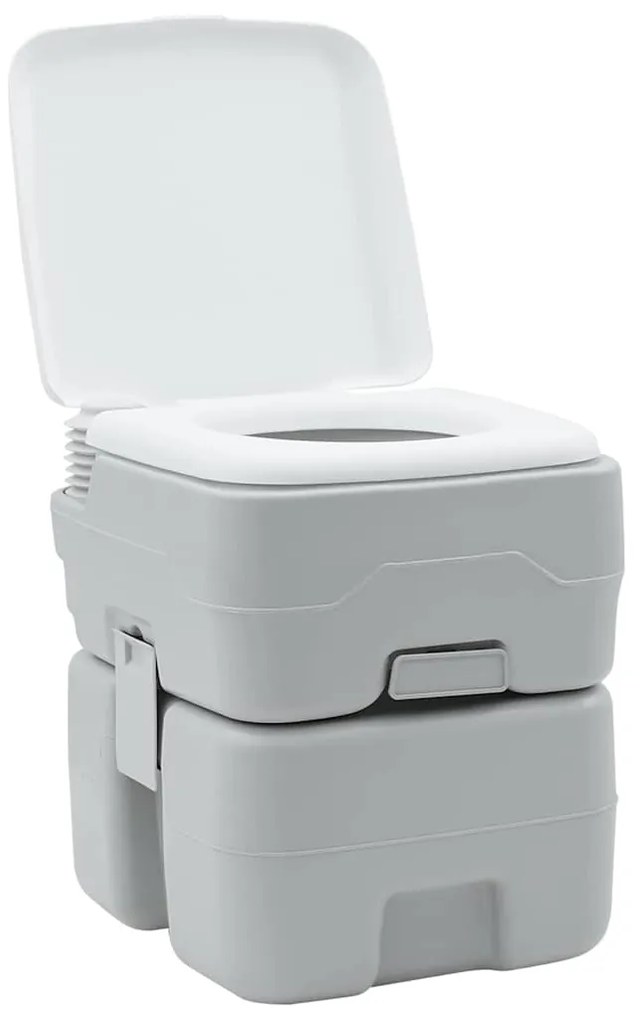 Vaso Sanitário Portátil vidaXL Cinza e Branco Plástico 20 L