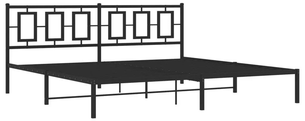 Estrutura de cama com cabeceira 193x203 cm metal preto