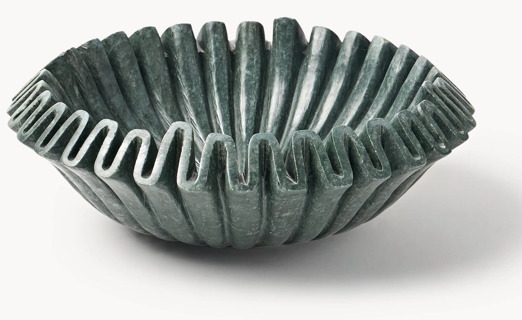 Taça decorativa artesanal em mármore Santorini, Ø 31 cm, verde