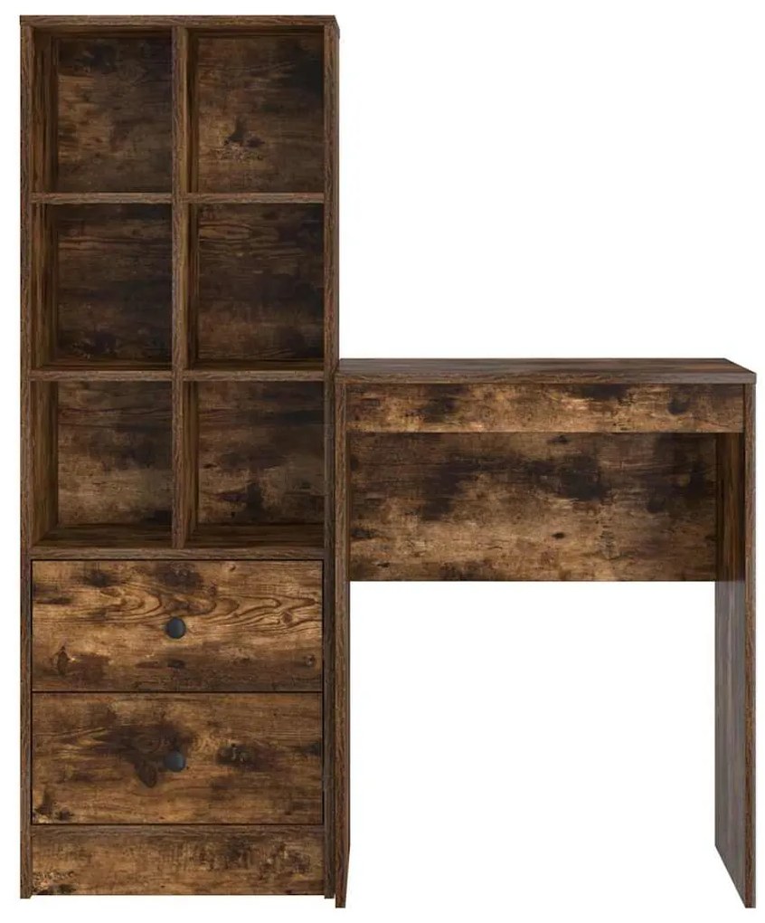 Mesa com Armazenamento Carvalho Fumado Madeira Derivada
