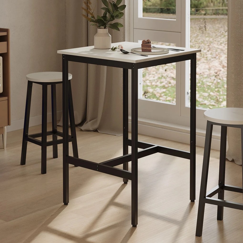 Mesa de bar, mesa de cozinha, mesa alta (BANCOS NÃO INCLUIDOS) 60 x 60 x 92 cm Greige + Preto